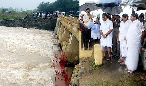 பெருமாள் ஏரிப் பகுதி கரை உடைப்புகள் சரிசெய்யும் பணி: ஓ.பன்னீர்செல்வம் ஆய்வு