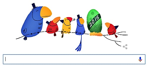 ஆங்கிலப் புத்தாண்டை அலங்கரிக்கும் வகையில் "டூடுல்" வெளியிட்டது கூகுள்