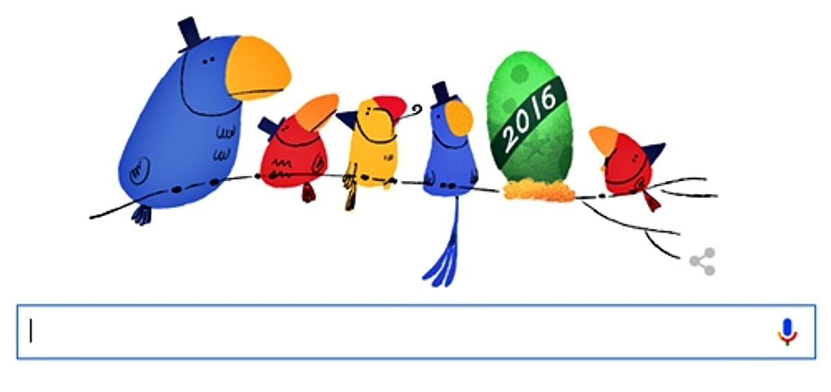 ஆங்கிலப் புத்தாண்டை அலங்கரிக்கும் வகையில் "டூடுல்" வெளியிட்டது கூகுள்