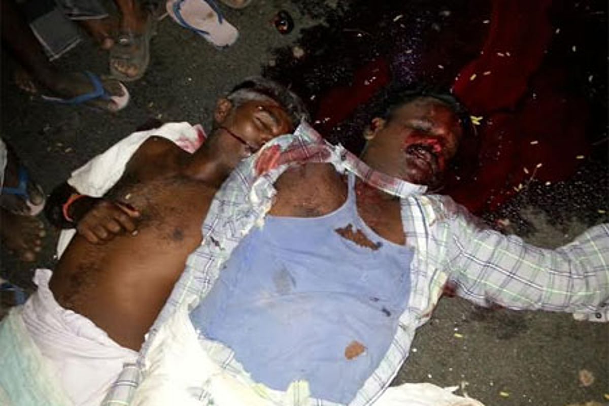 விராலிமலை அருகே இருசக்கர வாகனம் மீது, அரசு பேருந்து மோதிய விபத்தில் கட்டட தொழிலாளி உள்பட 3 பேர் சாவு