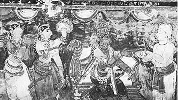 சுவரோவியங்களில் செங்கோல் விழா!