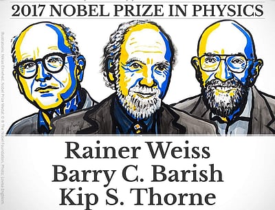 2017-ஆம் ஆண்டு இயற்பியலுக்கான நோபல் பரிசு மூவருக்கு கூட்டாக அறிவிப்பு!
