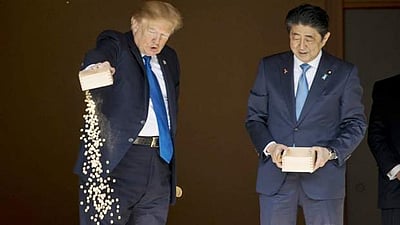 மீனுக்கே ஒழுங்கா உணவளிக்கத் தெரியலையே: டிரம்பை வம்பிழுத்த நெட்டிசன்கள்