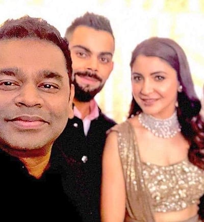 கோலி - அனுஷ்கா மும்பை திருமண வரவேற்பில் கலந்துகொண்ட ஏ.ஆர். ரஹ்மான்! (புகைப்படங்கள்)