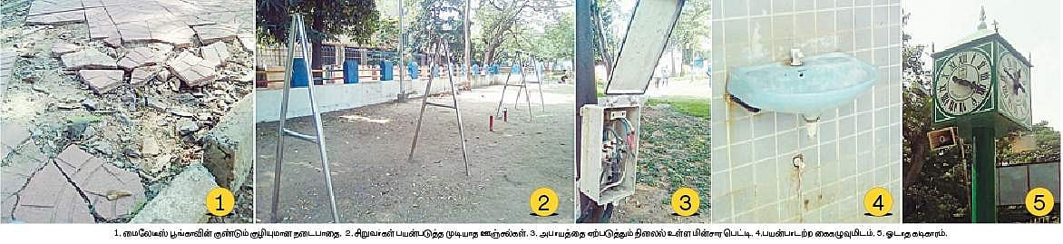 கைவிடப்பட்ட பராமரிப்புப் பணி: பாழ்படும் மாநகராட்சி பூங்காக்கள்