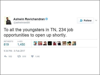 இளைஞர்களே தயராகுங்க..விரைவில் சட்டசபை தேர்தல்!: தமிழக கிரிக்கெட் வீரரின் விமர்சன ட்வீட்!