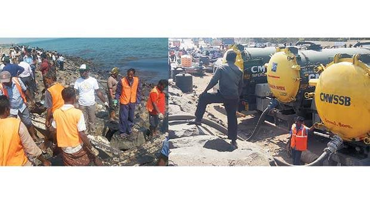 8 நாள்கள் ஆகியும் தீராத எண்ணெய்க் கழிவுப் பிரச்னை: திட்டமிடலில் ஏற்பட்ட தோல்வியே காரணம்?