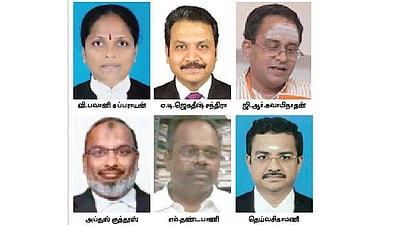 சென்னை உயர் நீதிமன்றத்துக்கு 6 புதிய நீதிபதிகள் நியமனம்