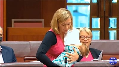 ஆஸ்திரேலியாவுக்கு எம்.பியானாலும், குழந்தைக்கு அம்மாதான்: தாய்ப்பால் கொடுத்து கொண்டே மசோதா தாக்கல் செய்த எம்.பி! 