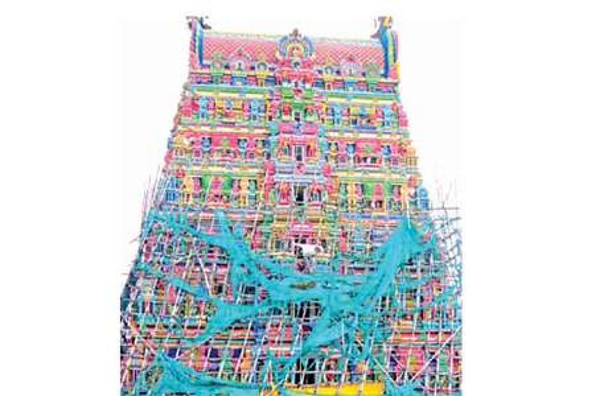 திருத்தணி முருகன் கோயிலில் ராஜகோபுரப் பணிகள் மும்முரம்