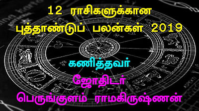 தினமணி ஜோதிடர் பெருங்குளம் ராமகிருஷ்ணன் கணிப்பில், உங்கள் ராசிக்கு 2019 புத்தாண்டு எப்படி இருக்கும்? பாருங்கள்! (விடியோ)