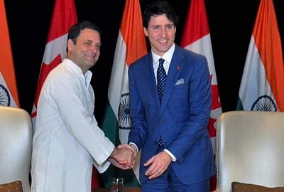 காங்கிரஸ் தலைவர் ராகுல் காந்தியைச் சந்தித்த கனடா பிரதமர்! 