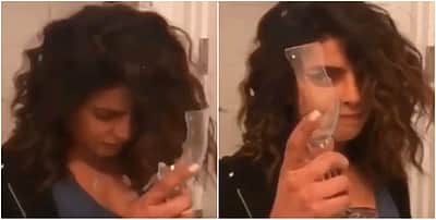 மதுக்கோப்பையை தலையில் அடித்து உடைக்கும் விடியோ வெளியிட்ட பிரபல நடிகை! 