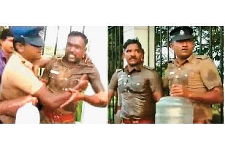 டிஜிபி அலுவலகத்தில் தீக்குளிக்க முயன்ற ஆயுதப்படை காவலர்கள் பணியிடை நீக்கம்