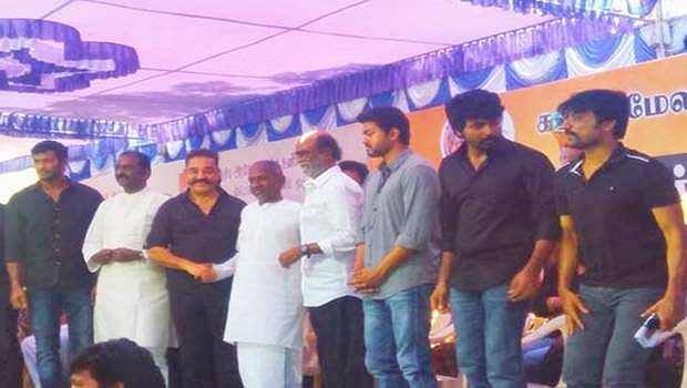 தீவிரமடையும் திரைத்துறை அறவழிப்போராட்டம்: ரஜினி, கமல், விஜய் விக்ரம் பங்கேற்பு