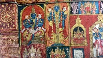 காஞ்சிபுரம் வரதராஜர் கோயில் ஓவியங்கள் மீது சிமென்ட் பூச்சு: பக்தர்கள் அதிர்ச்சி