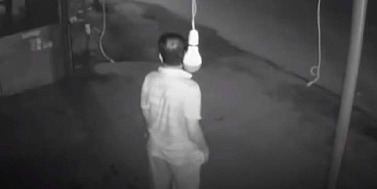 கோவையில் மின் விளக்கைத் திருட உடற்பயிற்சி செய்வது போல நடித்த மனிதர்! (விடியோ இணைப்பு)