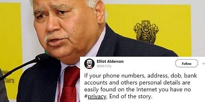 சுட்டுரையில் ஆதார் தகவலை வெளியிட்ட டிராய் தலைவர் - சவால் முறியடிப்பு