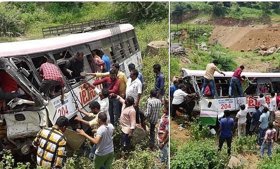 தெலங்கானாவில் பயங்கரம்: மலைப்பாதையில் அரசுப் பேருந்து விழுந்ததில் பலி எண்ணிக்கை 40 ஆக உயர்வு