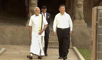 கடற்கரை கோயிலில் பிரதமர் மோடி - சீன அதிபர் ஜின்பிங்  