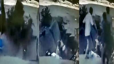 ஒருவர் நடந்துகொண்டிருக்கும்போதே சரிந்த நடைபாதை: திடுக்கிட வைக்கும் விடியோ