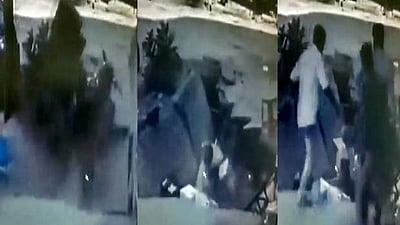 ஒருவர் நடந்துகொண்டிருக்கும்போதே சரிந்த நடைபாதை: திடுக்கிட வைக்கும் விடியோ