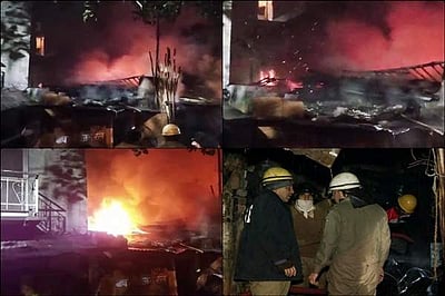 தில்லி தீ விபத்தில் கடை எரிந்து நாசம்
