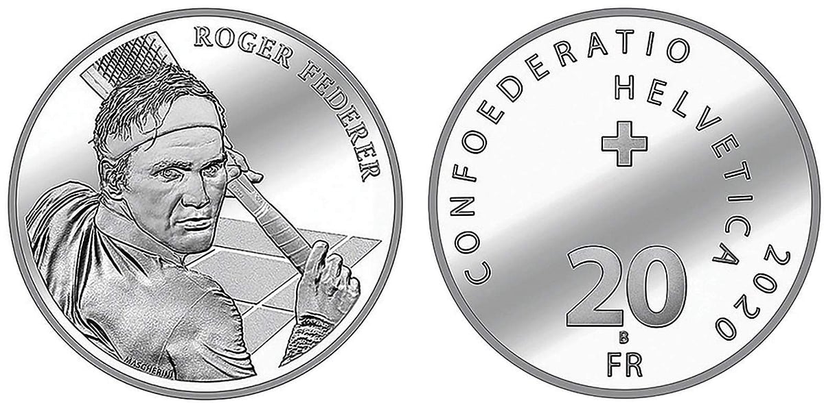ரோஜா் பெடரா் உருவம் பதித்த வெள்ளி நாணயம்: ஸ்விட்சா்லாந்து அரசு கௌரவம்