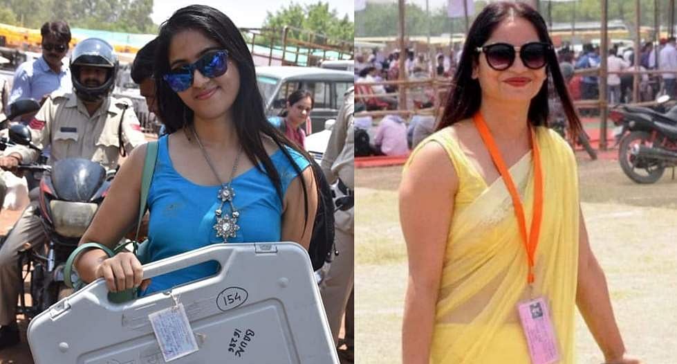 தேர்தல் தேவதைகள்...! தேர்தல் பணி நேரத்தில் தேடி வந்த  புகழ்...!