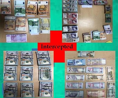 பல நாடுகளின் பணத்துடன் விமான நிலையத்தில் 3 பேர் கைது