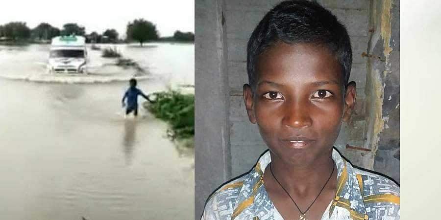 வெள்ளத்தின் நடுவே சிக்கிய ஆம்புலன்ஸ்; வழிகாட்டிய துணிச்சல்மிக்க சிறுவன்; வைரலாகும் வீடியோ!