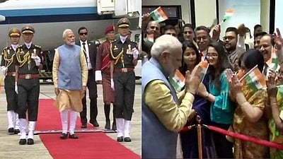 பூடானில் பிரதமர் மோடிக்கு உற்சாக வரவேற்பு