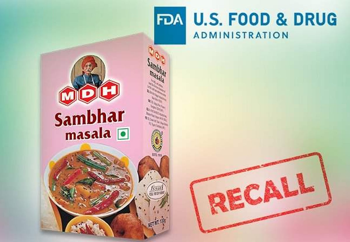சாம்பார் பொடியில் சால்மோனெல்லா பாக்டீரியா ஊடுருவல், விநியோகத்தை திரும்பப் பெறச்சொல்லி FDA உத்தரவு!