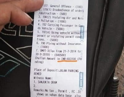 போக்குவரத்து விதிமீறல்: லாரி உரிமையாளருக்கு ரூ. 6.53 லட்சம் அபராதம்