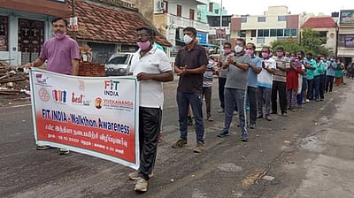 ஸ்ரீரங்கத்தில் நடைப்பயிற்சிக்கு விழிப்புணா்வு