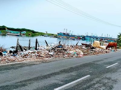 குப்பைக் கிடங்காக மாறி வரும் பக்கிங்காம் கால்வாய்: மீனவா்களுக்கு பாதிப்பு