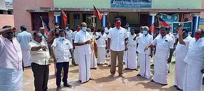 மன்னார்குடியில் திமுகவினர் கண்டன ஆர்ப்பாட்டம்