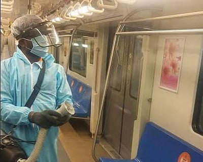 சென்னை மெட்ரோ ரயிலில் ஊறுவிளைவிக்காத கிருமிநாசினி