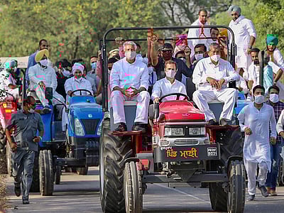 ராகுல் டிராக்டர் பேரணி தடுத்து நிறுத்தம்