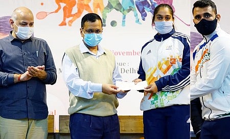 ரூ.4.39 கோடி என திருத்தம்விளையாட்டு வீரா்கள் 77 பேருக்கு ரூ.4.39 கோடி நிதியுதவி: முதல்வா் கேஜரிவால் வழங்கினாா்