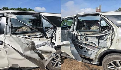 மதுராந்தகம் அருகே குஷ்பு கார் விபத்து: அதிர்ஷ்டவசமாக அனைவரும் உயிர் தப்பினர்