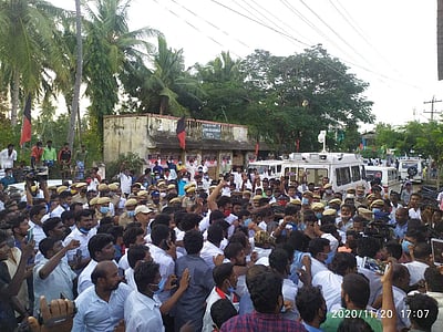 திருக்குவளையில் உதயநிதி கைதுசெய்யப்பட்டு விடுதலை 