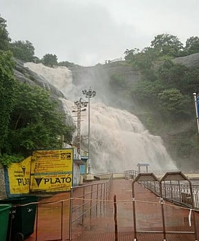 குற்றாலம் அருவிகளில் வெள்ளப்பெருக்கு