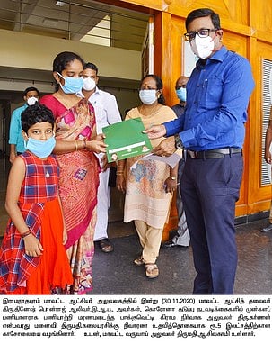 கரோனா தடுப்பு பணியில் மரணமடைந்த ஊழியா்  குடும்பத்துக்கு ரூ.5 லட்சம் நிதி