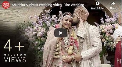 கோலி - அனுஷ்கா சர்மா திருமண விடியோவில் இடம்பெற்ற பாடலின் முழு வடிவம் வெளியீடு!