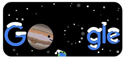 வியாழன் - சனிக் கோள்கள் நெருங்கும் நிகழ்வு: கூகுளின் சிறப்பு கவன ஈர்ப்புச் சித்திரம்