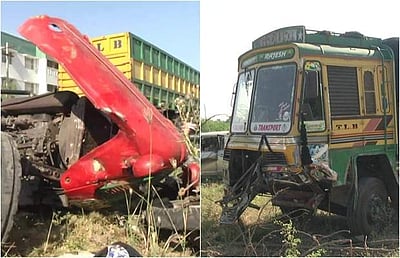 எட்டயபுரம் அருகே டிராக்டர் மீது லாரி மோதல்: 3 பேர் பலி, 8 பேர் படுகாயம்