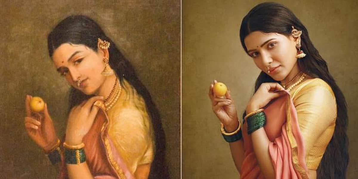 ராஜா ரவி வர்மாவின் ஓவியங்களாக மாறிய தமிழ் நடிகைகள்! (படங்கள்)