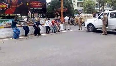 ஊரடங்கு உத்தரவை மீறியவர்களுக்கு திருப்பூரில் நூதன தண்டனை