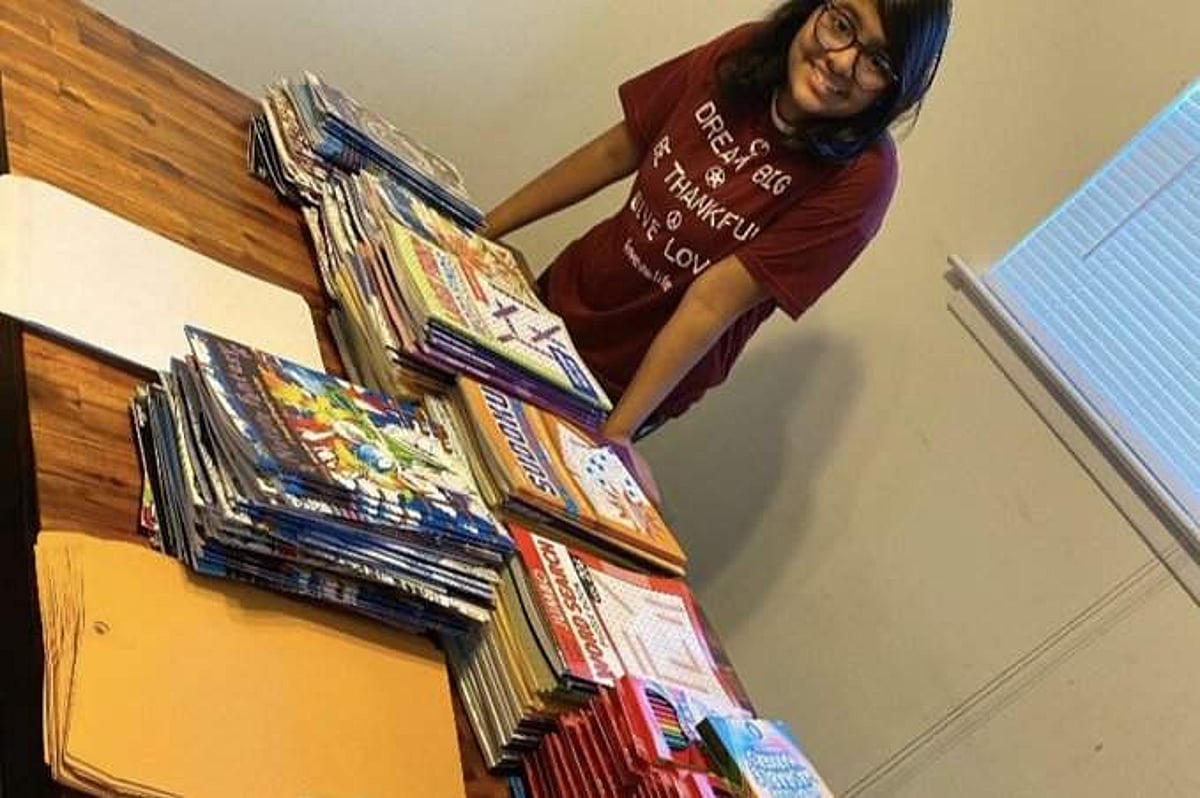 அமெரிக்கா: கரோனா நோயாளிகளின் முகத்தில் புன்னகையை உருவாக்கும் இந்தியச் சிறுமி